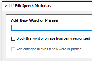 Quickly add new vocabulary to the Custom Speech Dictionary with Speech Tools.