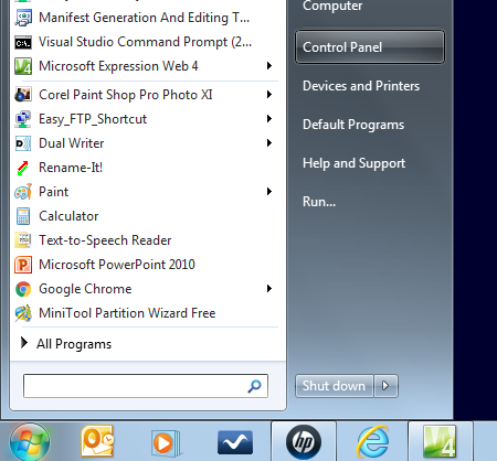 Windows 7 Start Button Menu