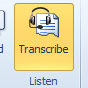 Click Transcribe to open the media player.